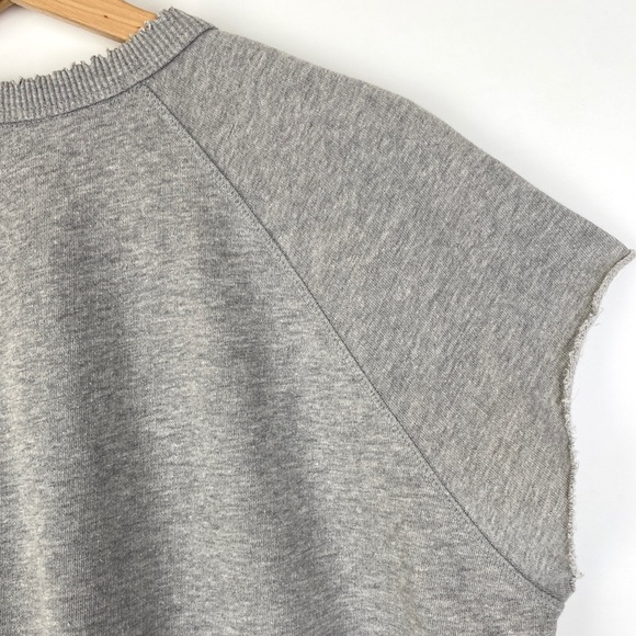 Free People Sleeveless Sweatshirt Distressed Hems - Picture 6 of 8